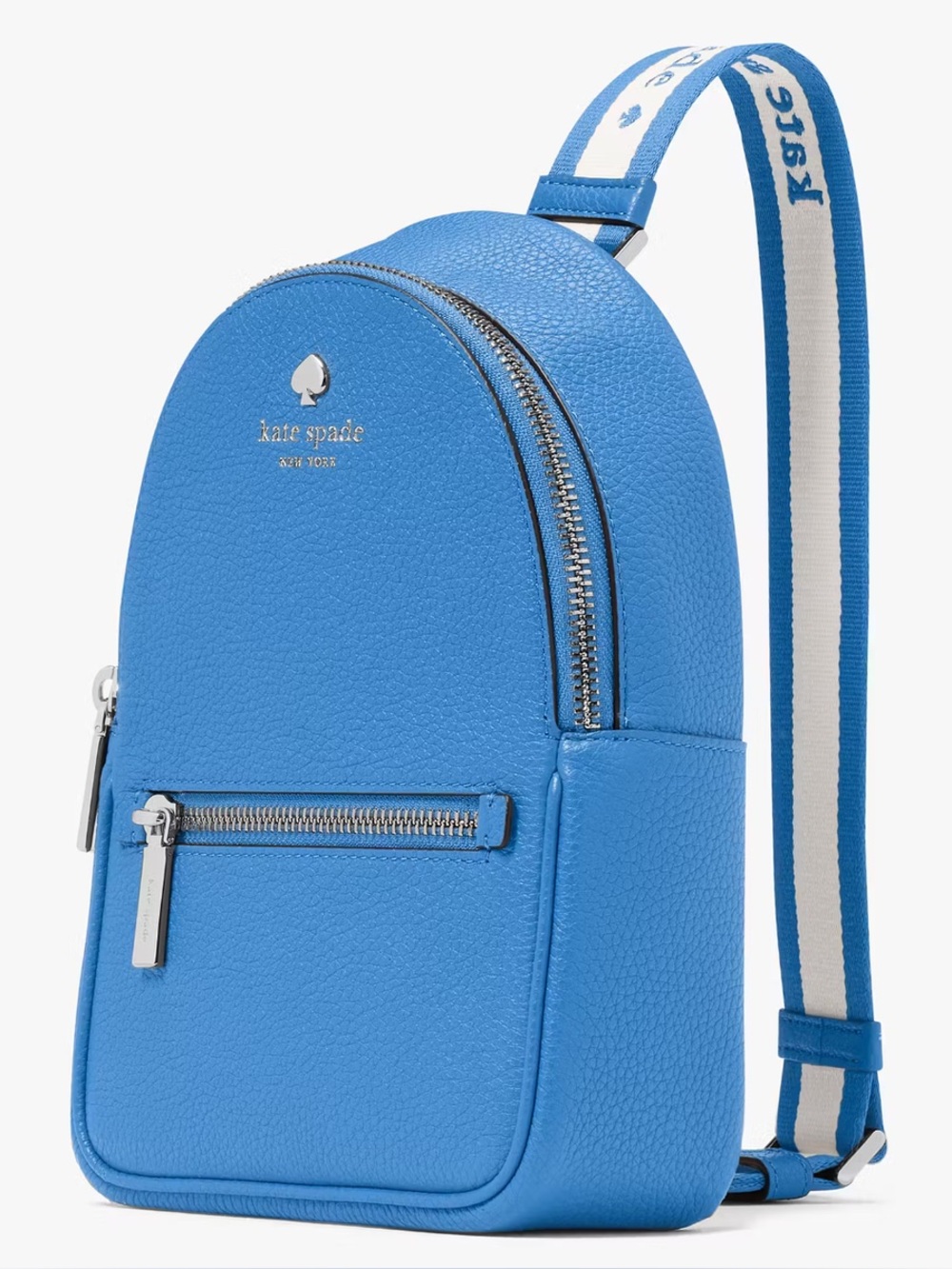 Kate Spade Emma Small Blue Pebbled Leather sling Backpack Like new $379 retail